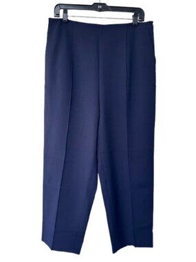 St. John straight cropped trousers navy blue women's size 10